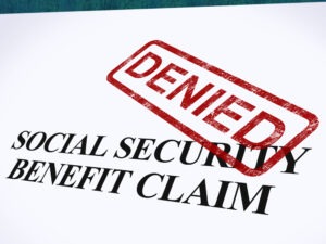 Social Security benefit claim form denied