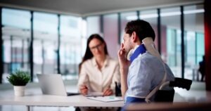 An injured man hires a Social Security Disability lawyer.