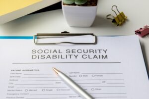 A Social Security Disability claim form. Learn about whether South Carolina Disability Determination Services has a backlog.